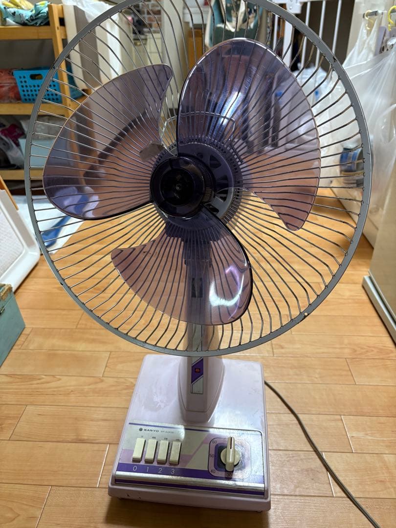 SANYO EF-A30B型扇風機 ホワイト/パープル
