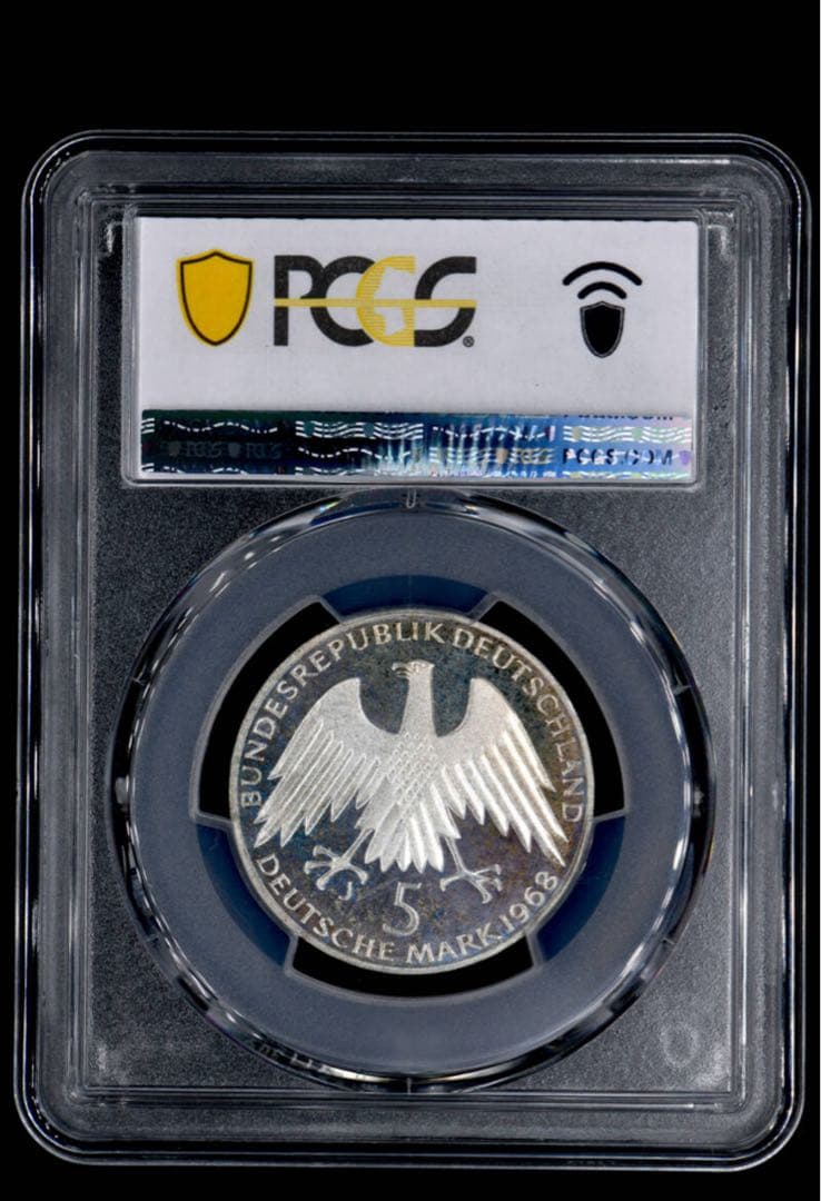 PCGS PR67CAM ドイツ連邦 1968-J 5M銀貨 ライファイゼン