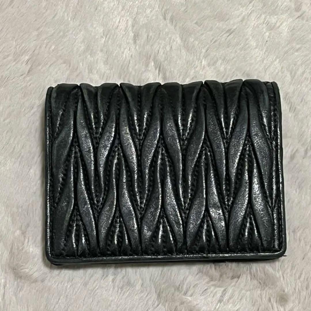 miu miu マテラッセ 三つ折り財布 ブラック RFID 箱・付属品付き