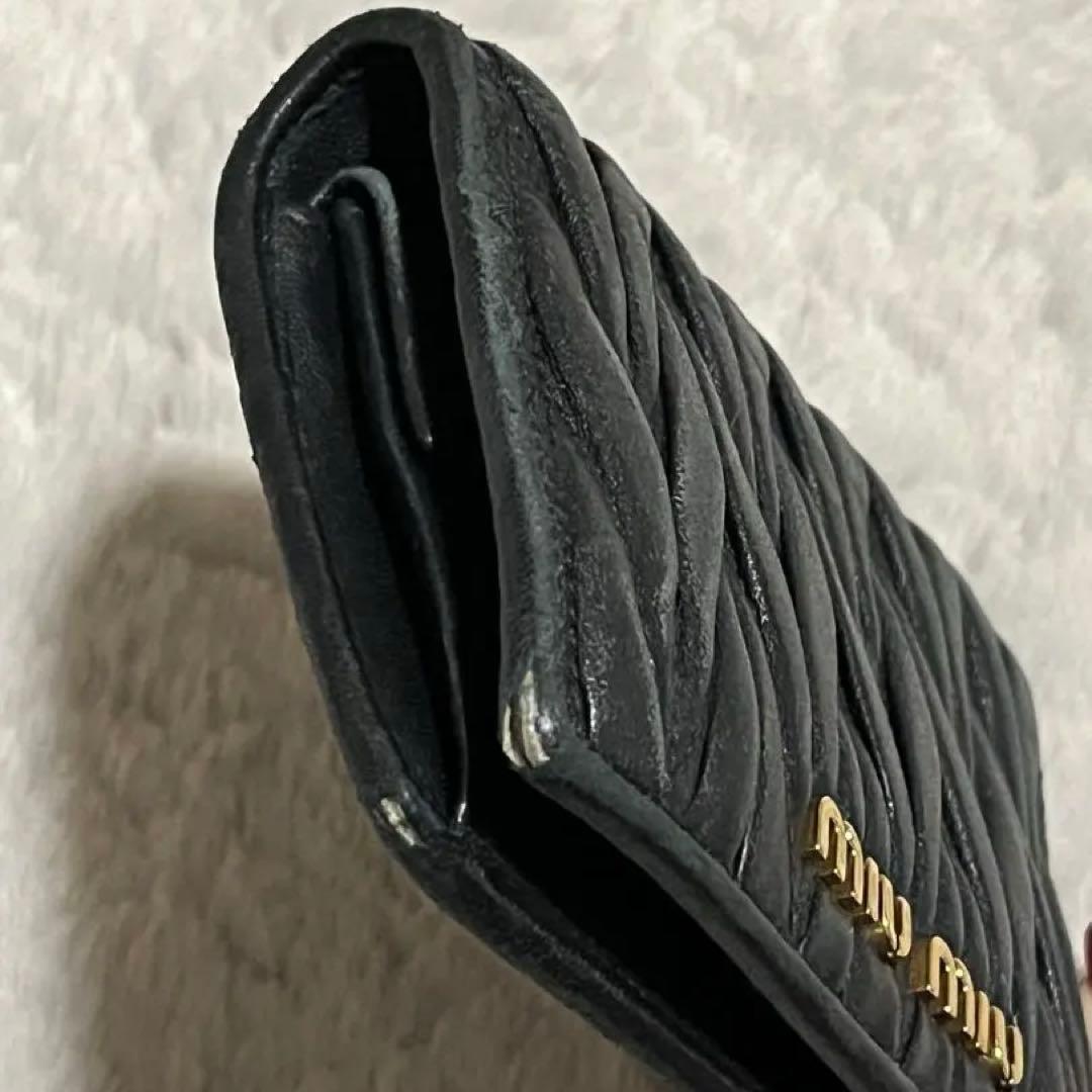 miu miu マテラッセ 三つ折り財布 ブラック RFID 箱・付属品付き