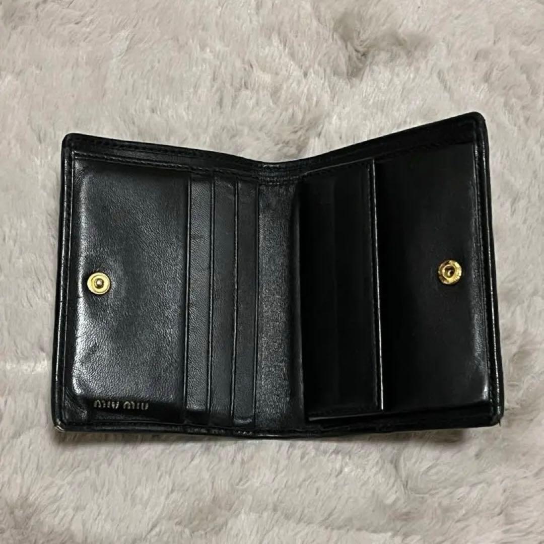 miu miu マテラッセ 三つ折り財布 ブラック RFID 箱・付属品付き