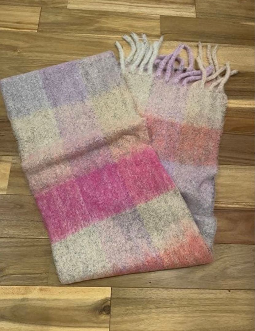 【最終値下げ】Acne Studios チェック柄マフラー ピンク
