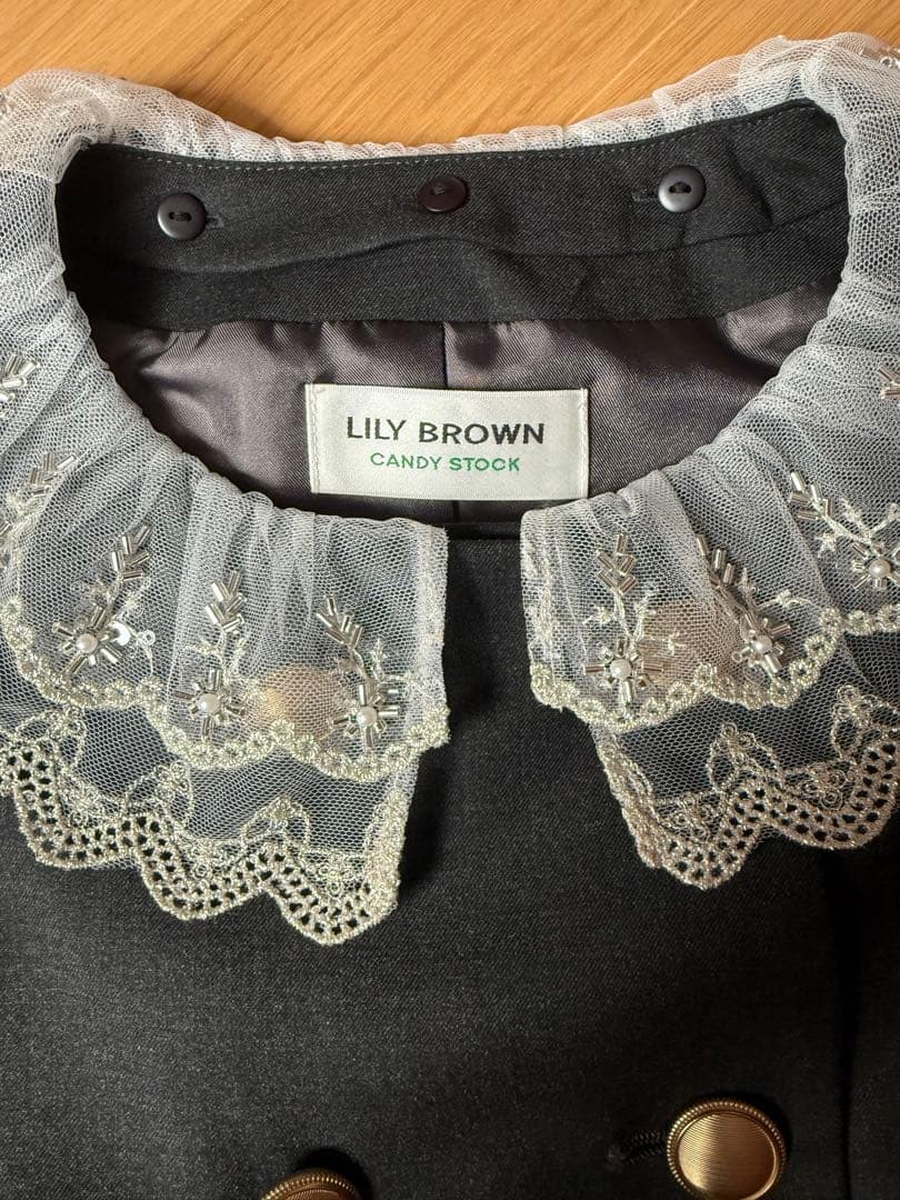 LILY BROWN ダークグレー クロップドジャケット