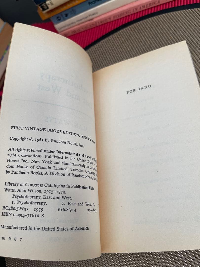 洋書 ALAN WATTS Psychotherapy East & West