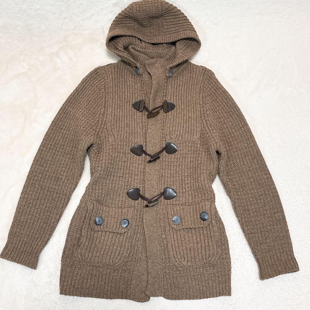 美品✨ バーク Bark ニット ダッフルコート XL ウール 厚手 ブラウン