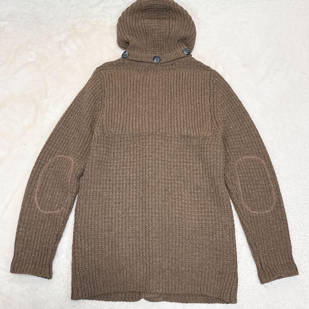 美品✨ バーク Bark ニット ダッフルコート XL ウール 厚手 ブラウン