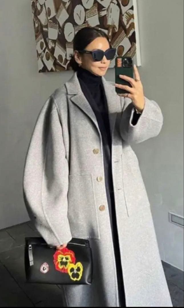 LOEWE ロエベ　サーキュラースリーブコート　グレー　32