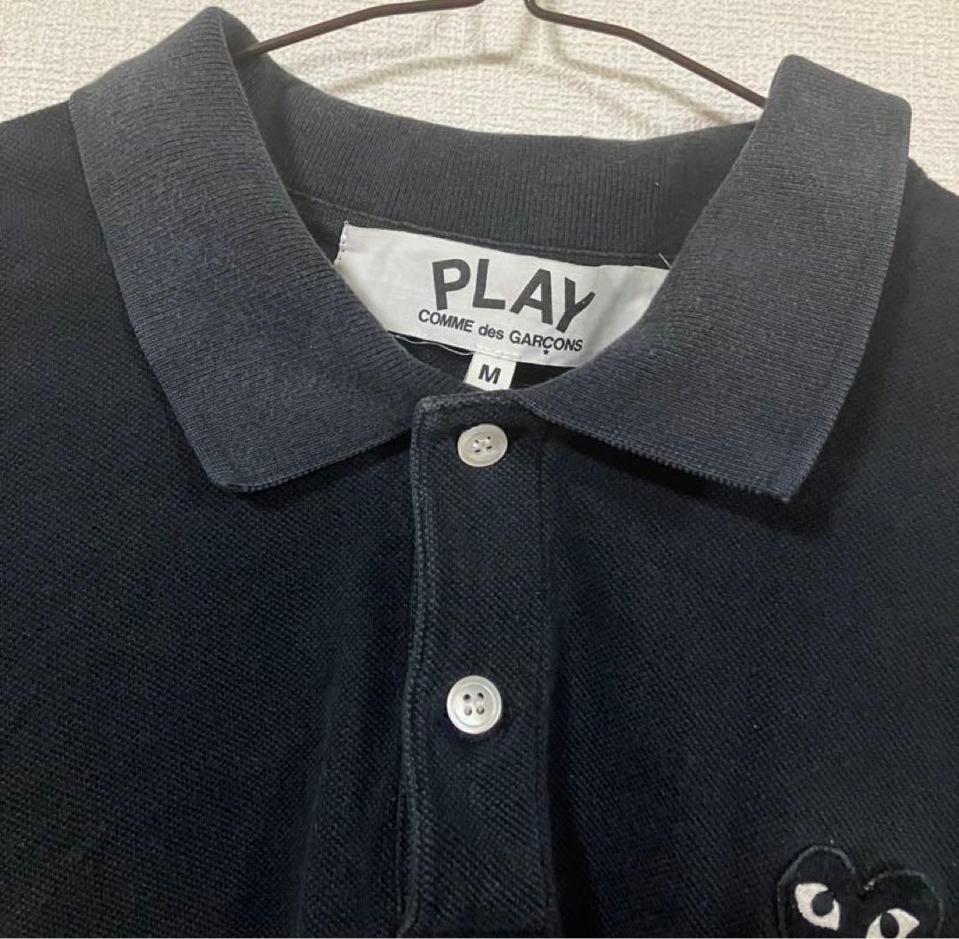 プレイ コムデギャルソン ハート刺繍 半袖 ポロシャツ