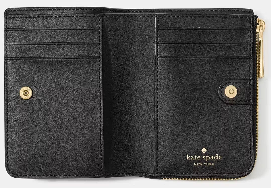 【新品】Kate Spade 2つ折り財布 スペードフラワー ブラック 箱付き