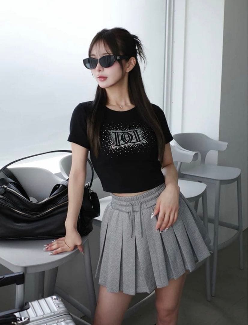 値下げ不可！ Darich シャイニーDDロゴコンパクトTシャツ BLK
