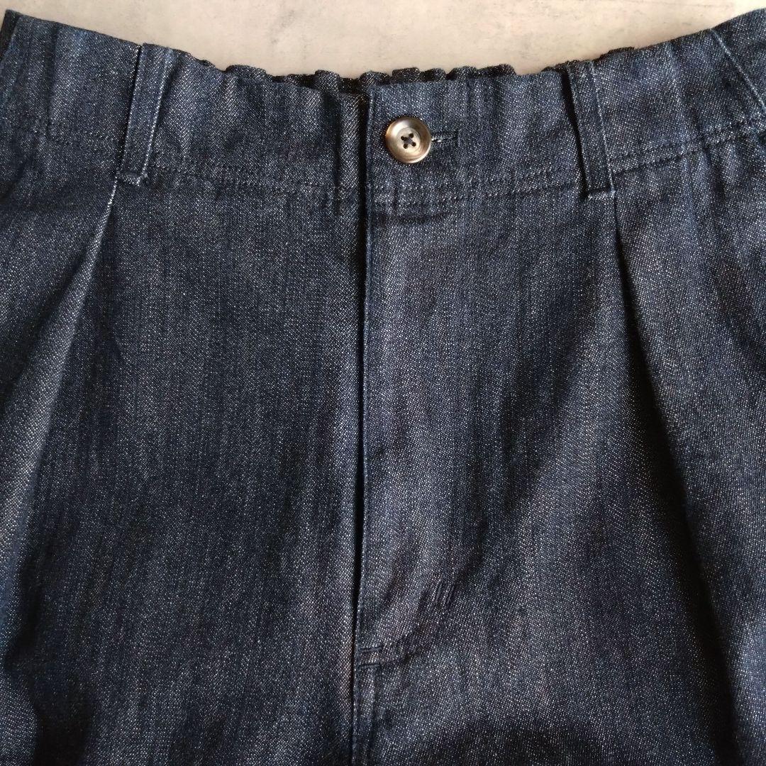 美品✨️パラスパレス ワイドデニムパンツ 濃紺 インディゴ コットン 洗える