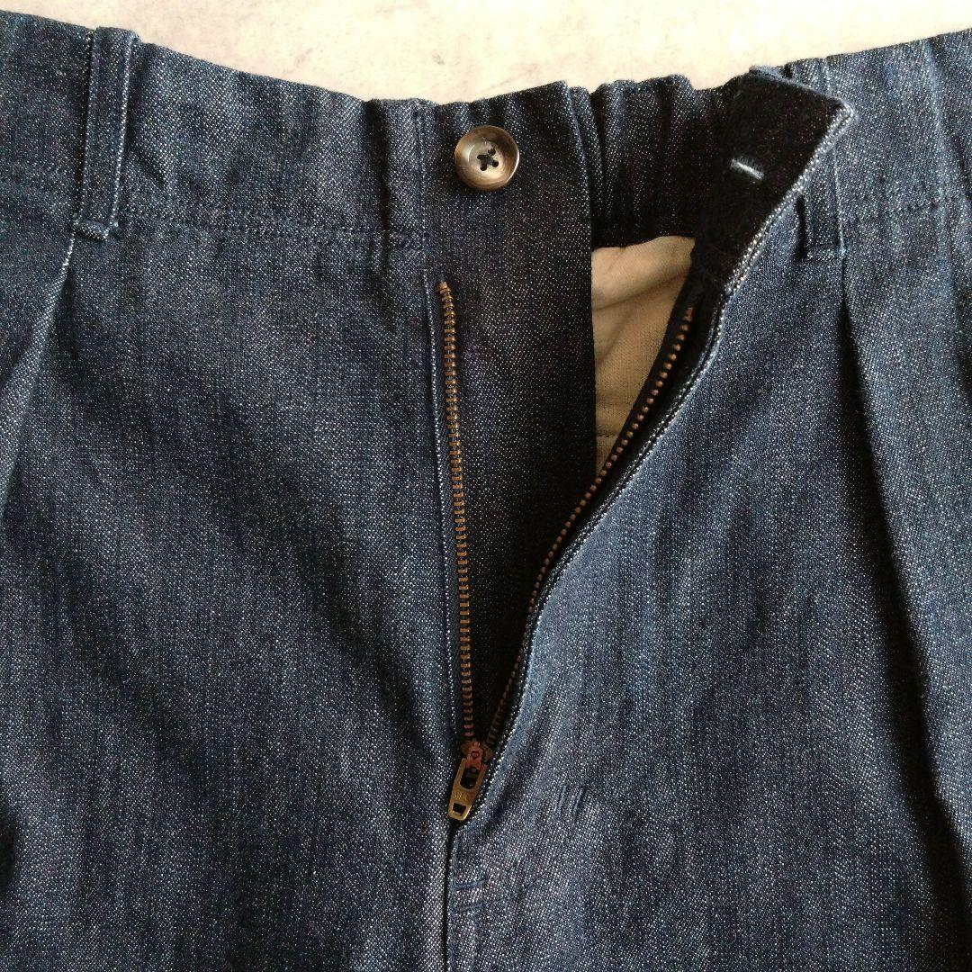 美品✨️パラスパレス ワイドデニムパンツ 濃紺 インディゴ コットン 洗える