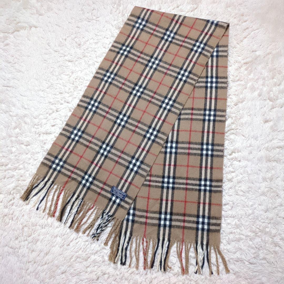 美品！BURBERRY　ラムウールマフラー　ノバチェック　ベージュ