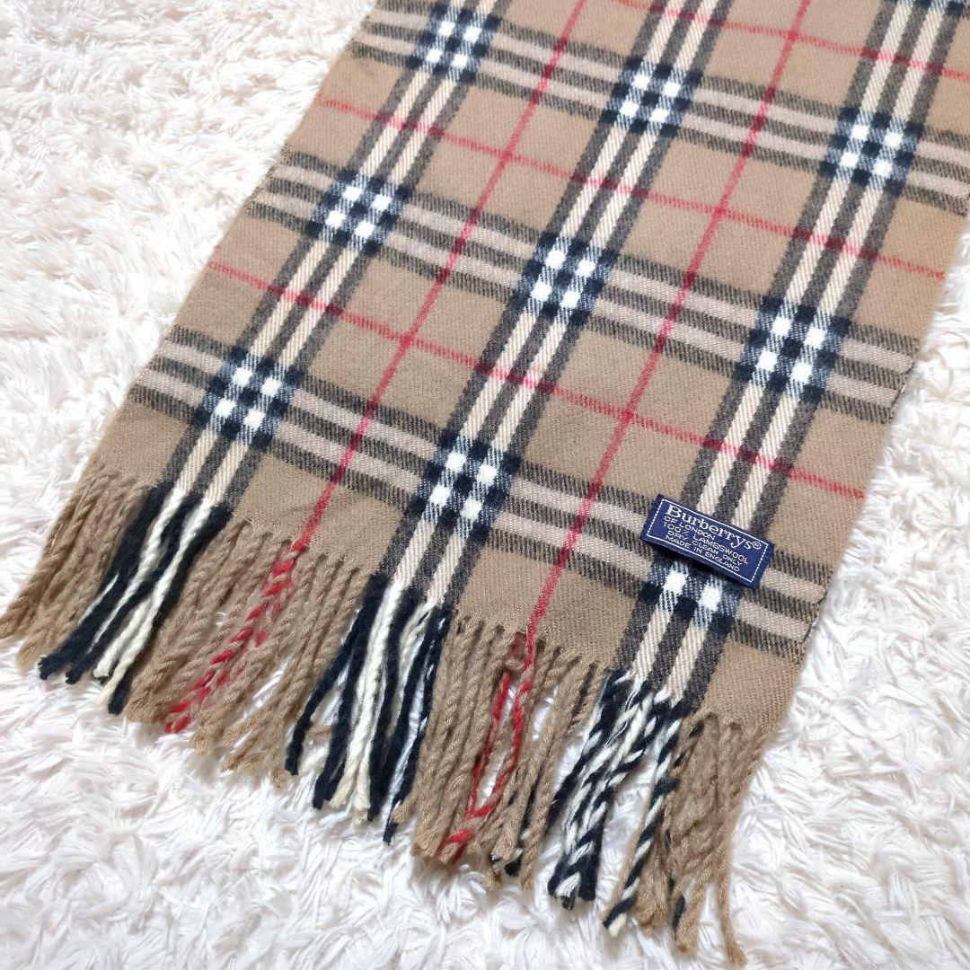 美品！BURBERRY　ラムウールマフラー　ノバチェック　ベージュ