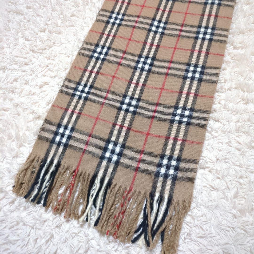 美品！BURBERRY　ラムウールマフラー　ノバチェック　ベージュ