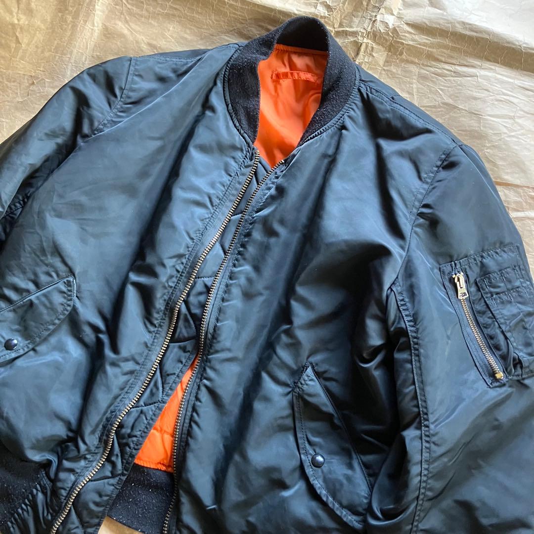 90s USA製 ALPHA MA-1 黒 TALL L goodenough