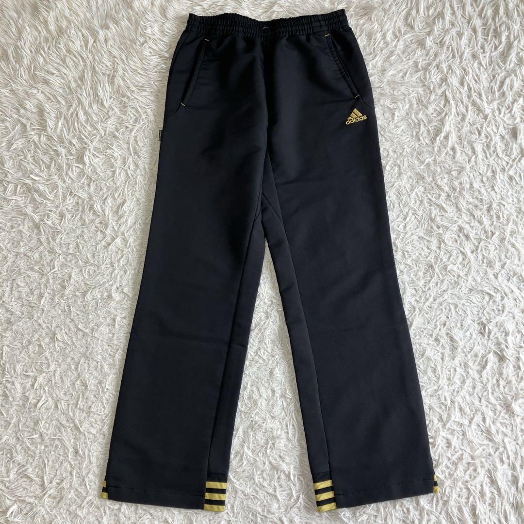 ◎極美品 アディダス 人気の黒×金 ジャージ上下セット L スポーツカジュアル