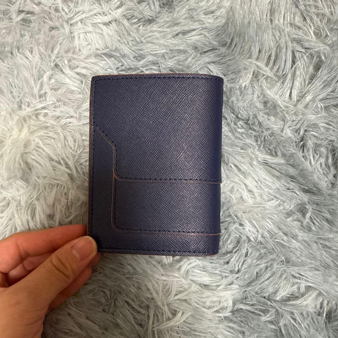 MARNI ネイビー 二つ折り財布
