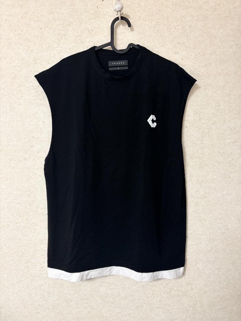 CRONOS ノースリーブタンクトップ 黒