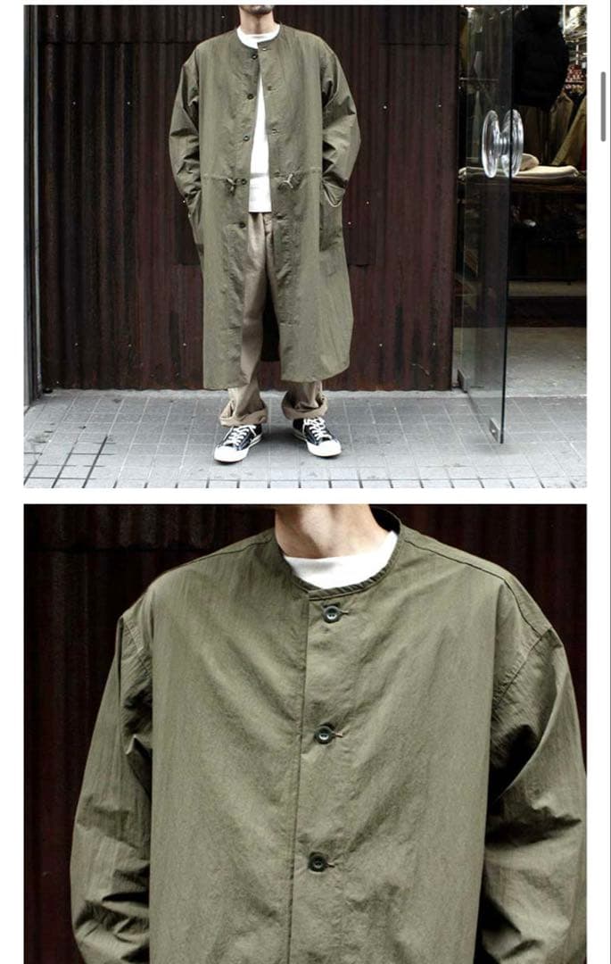 【uribo 】ORSLOW ノーカラー フィッシュテイル オーバーコート