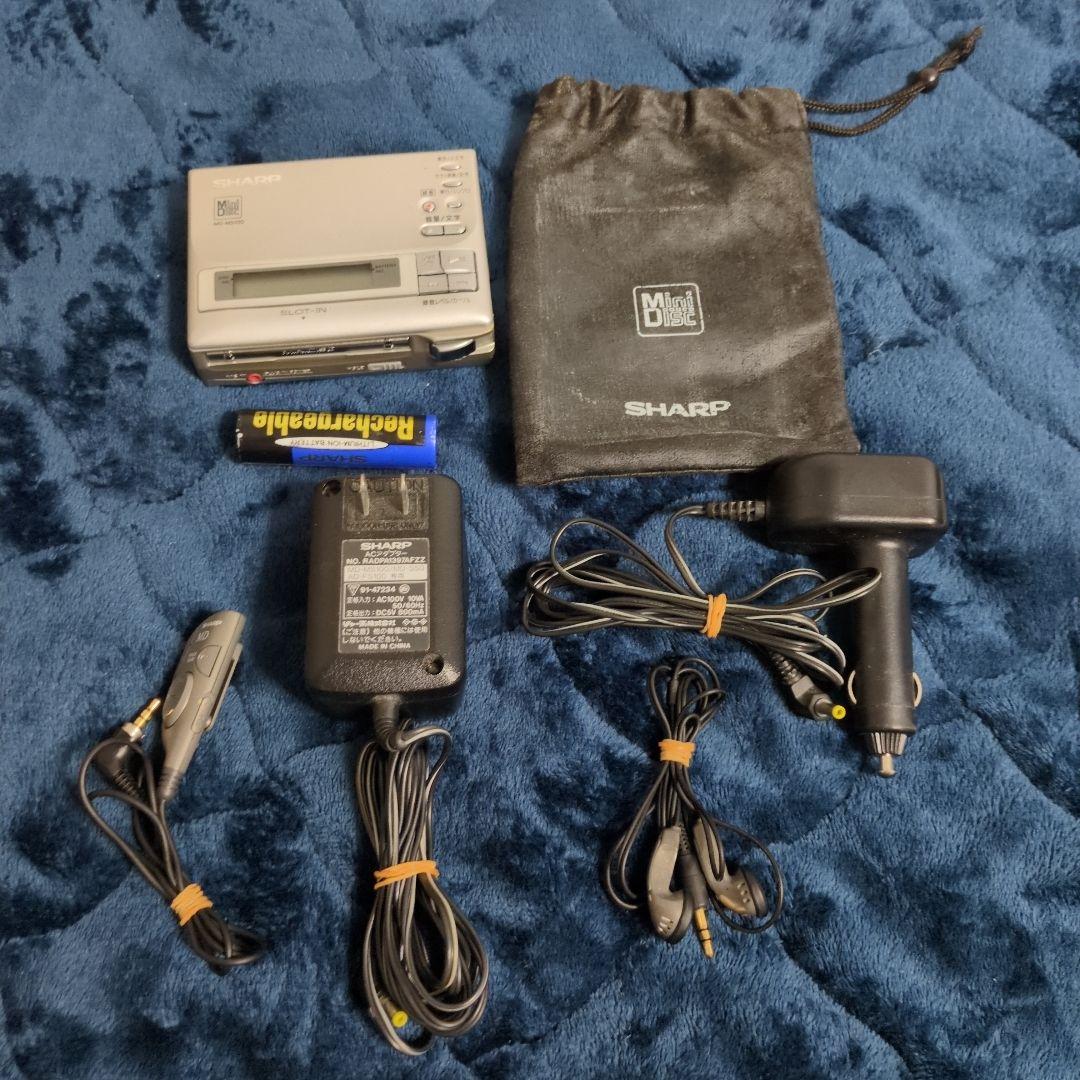 SHARP　MDポータブルレコーダー　MD-MS100　ウォークマン　付属品多数