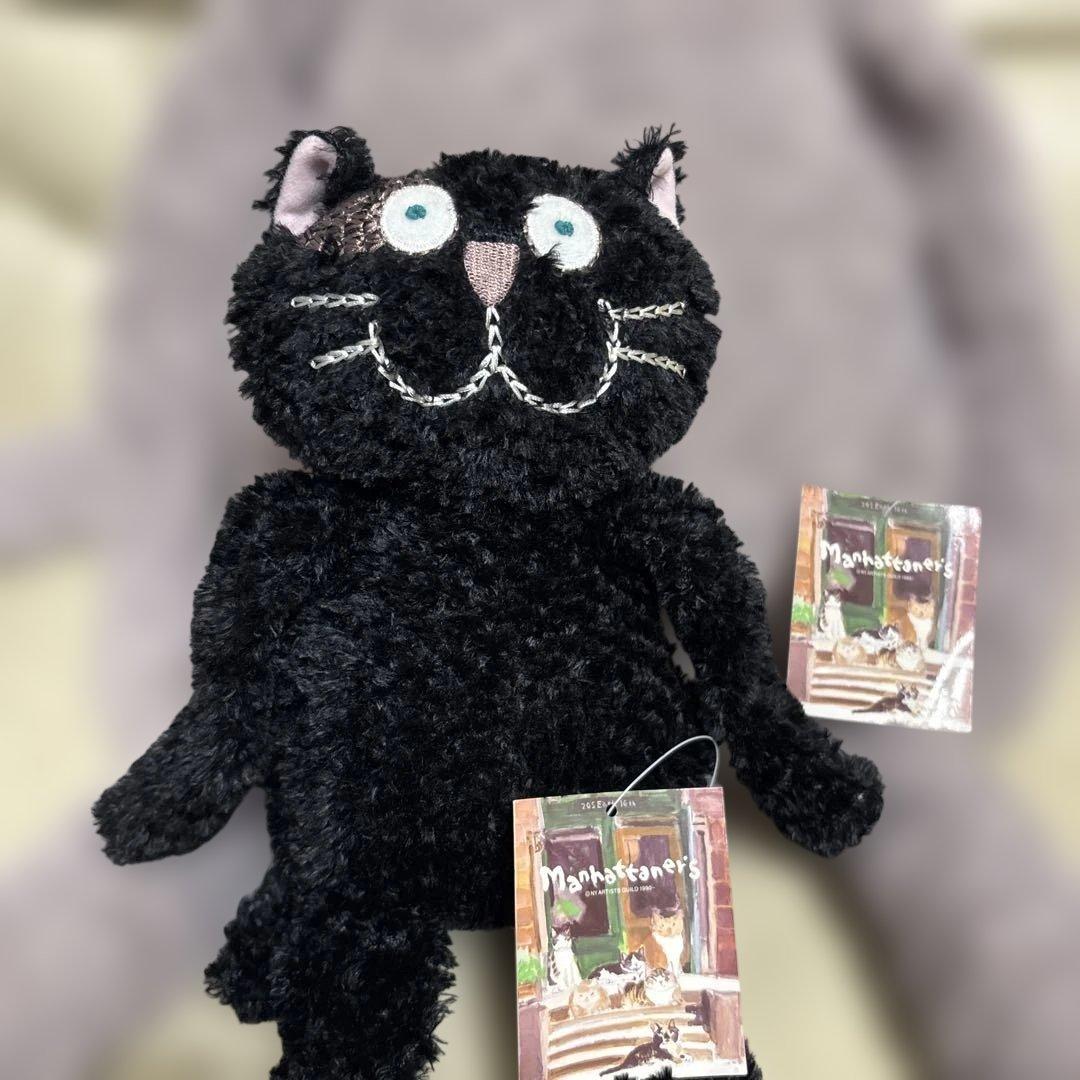 マンハッタナーズ　くたくた猫のぬいぐるみセット（グレー・黒）