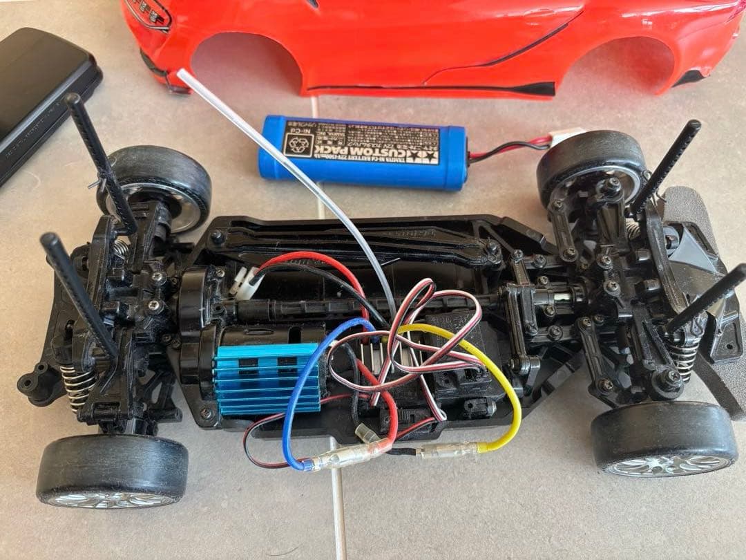 ラジコンTT02Dシャーシ プロポ セット動作確認済Supra ボディ