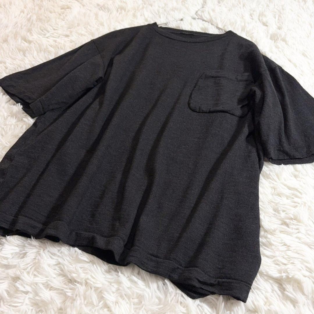 COMOLI 24SS★コモリ ウール天竺 半袖 Tシャツ ブラック 2