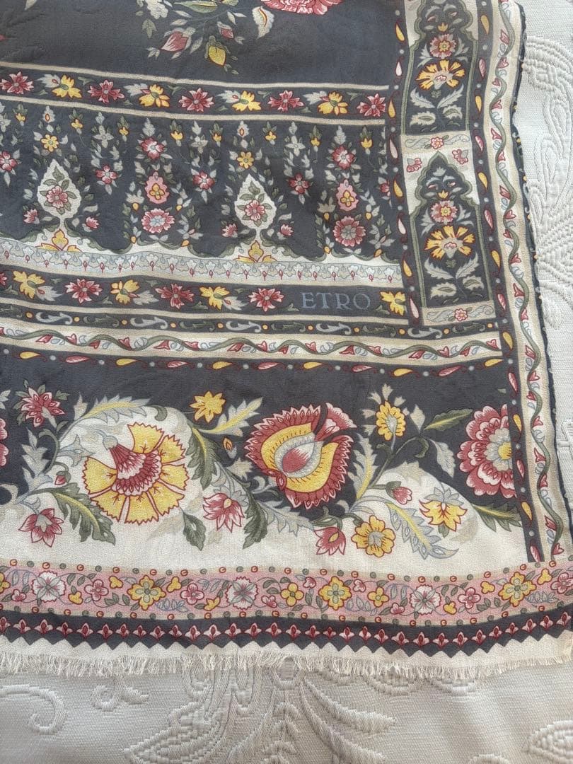 値下⭐︎ETRO 春夏 ストール シルク ペイズリー 柄 ボタニカル イタリア製