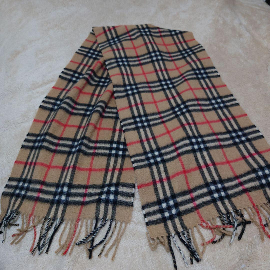 Burberry's チェック柄マフラー カシミヤ100%