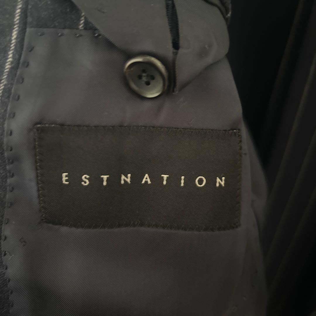 ESTNATION エストネーション ウールスーツ上下　ネイビーストライプ
