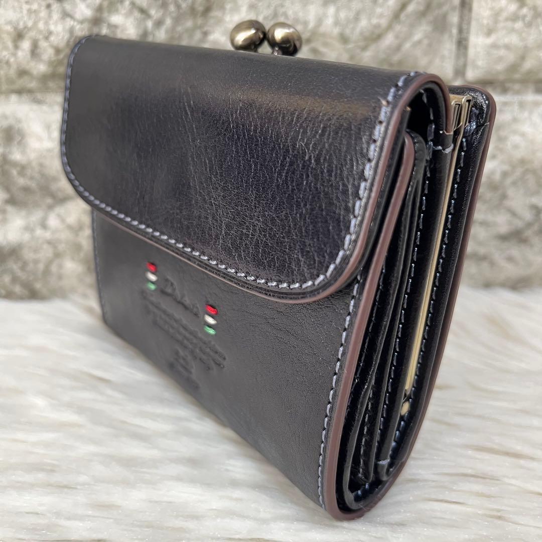 【新品未使用】ダコタ　トリコローレ　がま口　レザー　二つ折り財布