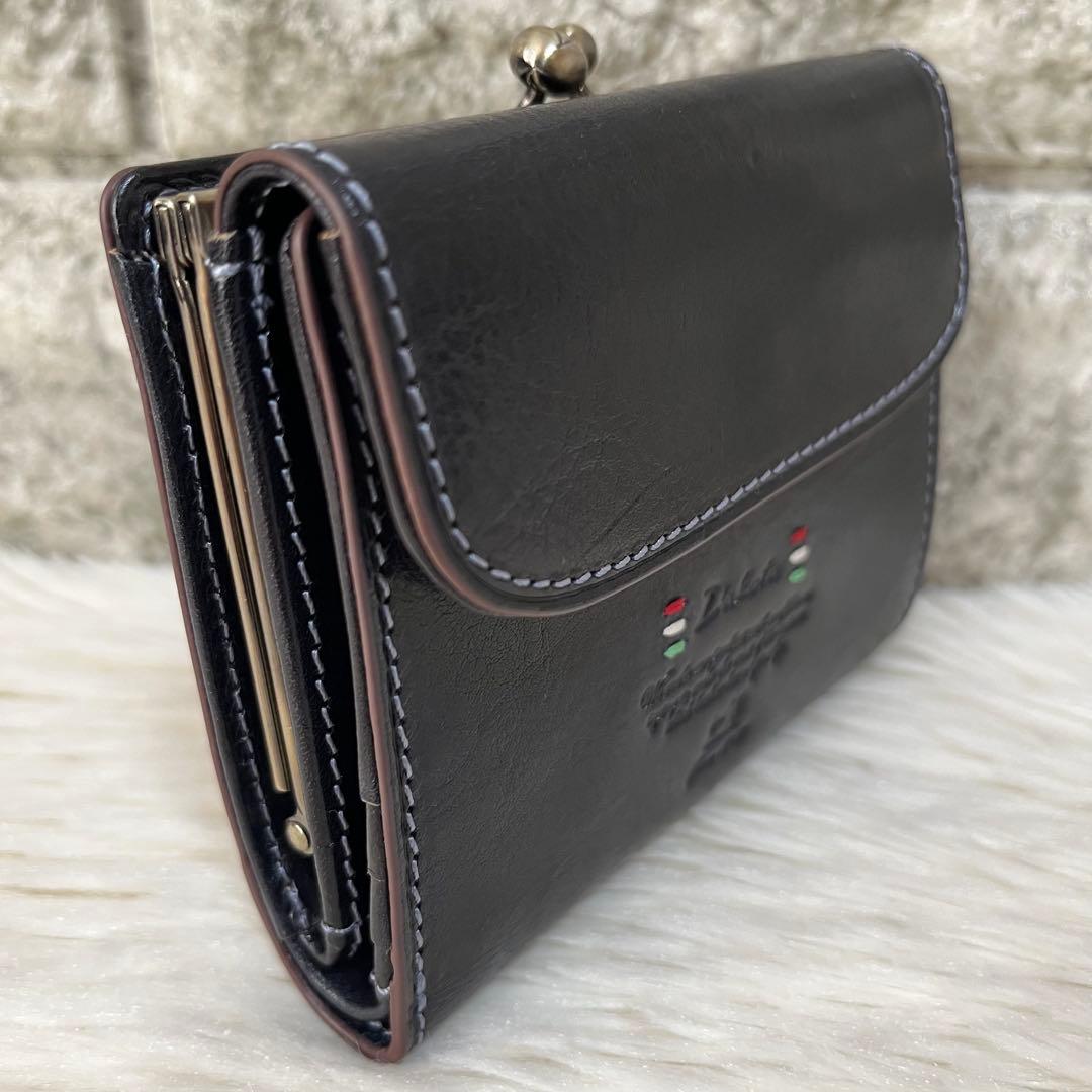 【新品未使用】ダコタ　トリコローレ　がま口　レザー　二つ折り財布