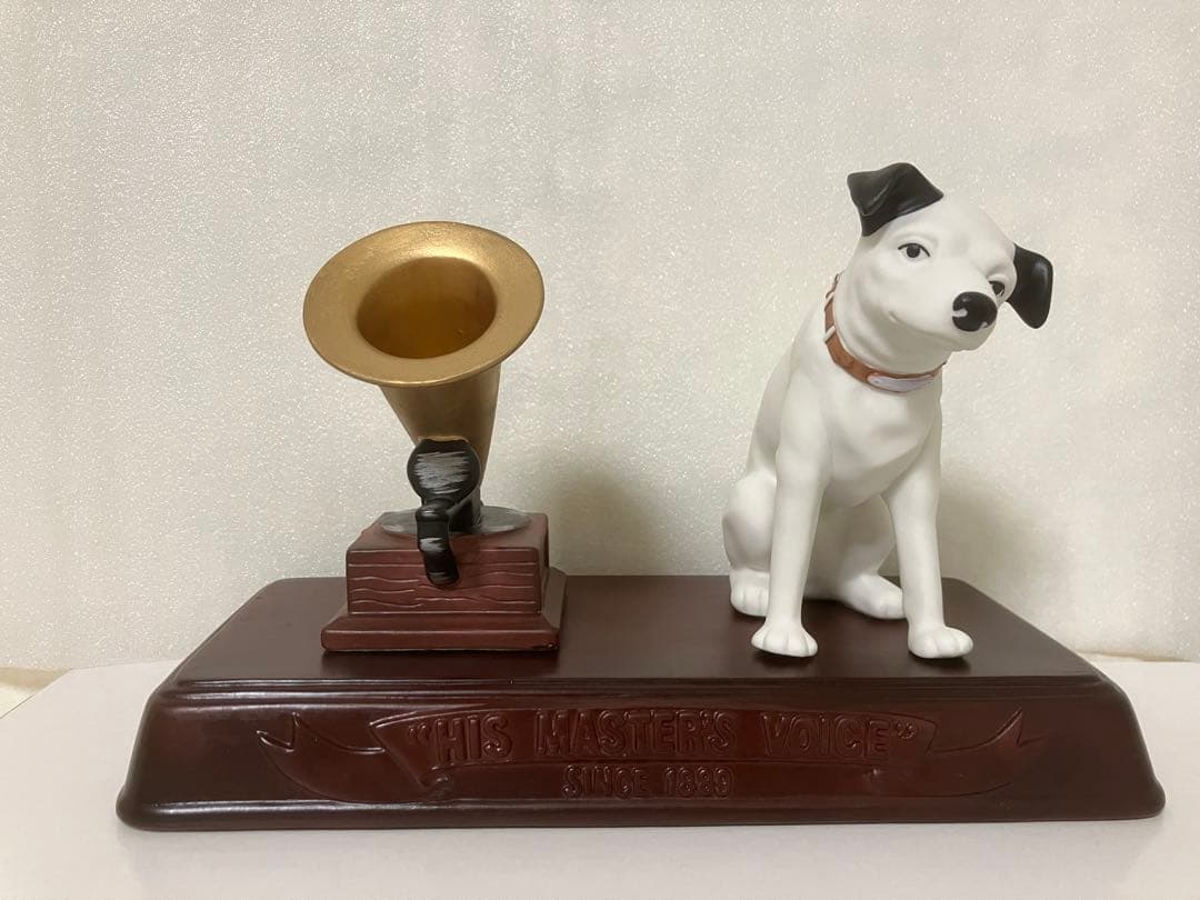カ*ー様 「ニッパーくん」「蓄音機」「台座」の3点セット（陶器製）