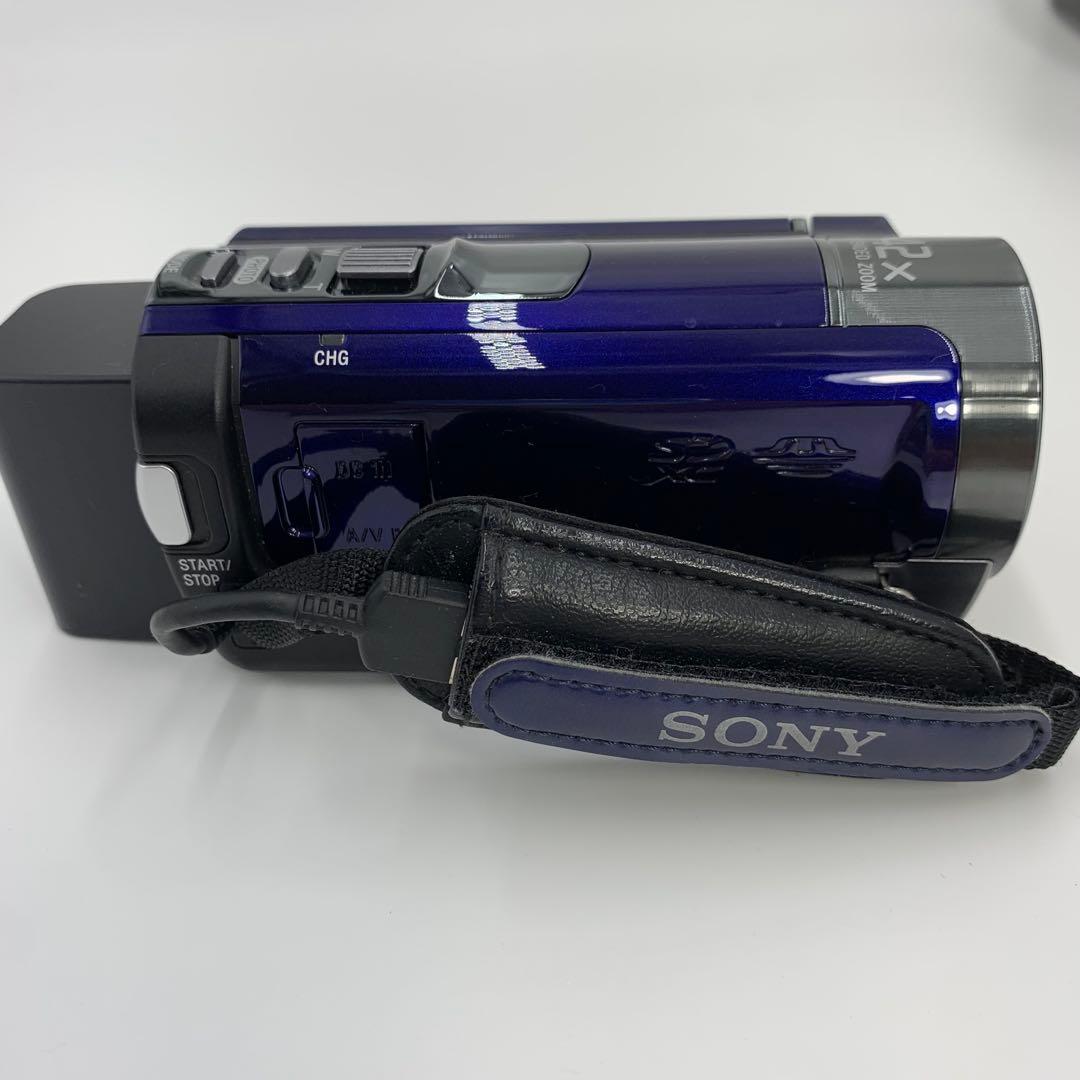 SONY フルHD ビデオカメラ 美品　ネイビー 長時間記録 バッテリー2個