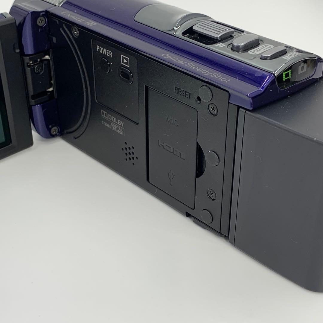 SONY フルHD ビデオカメラ 美品　ネイビー 長時間記録 バッテリー2個