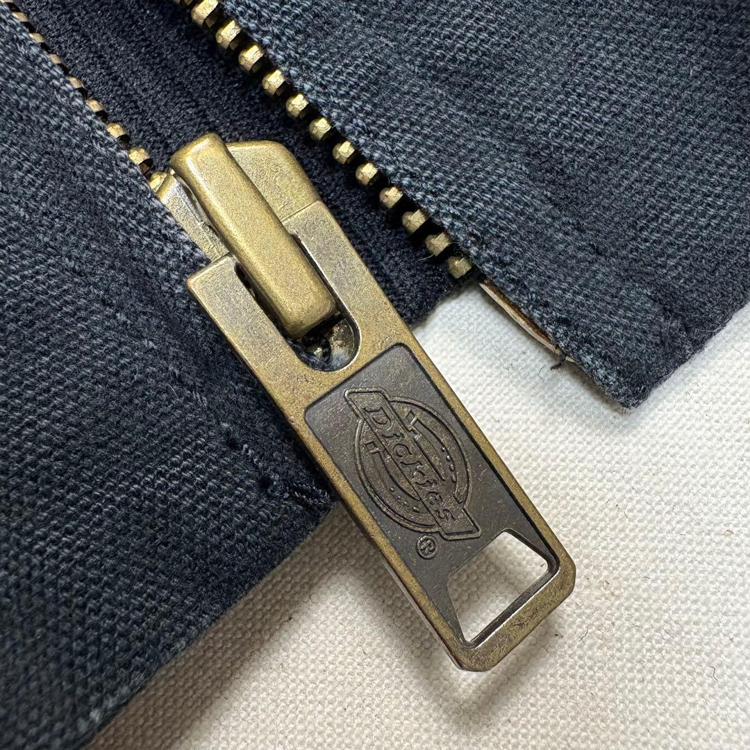 Dickies ダックワークパーカー 企業ロゴ刺繍 ブラック 2XL フルジップ