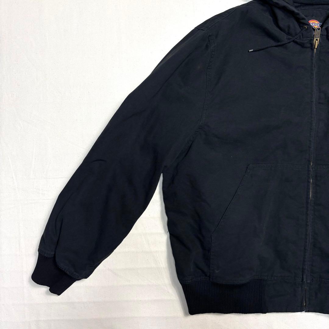 Dickies ダックワークパーカー 企業ロゴ刺繍 ブラック 2XL フルジップ
