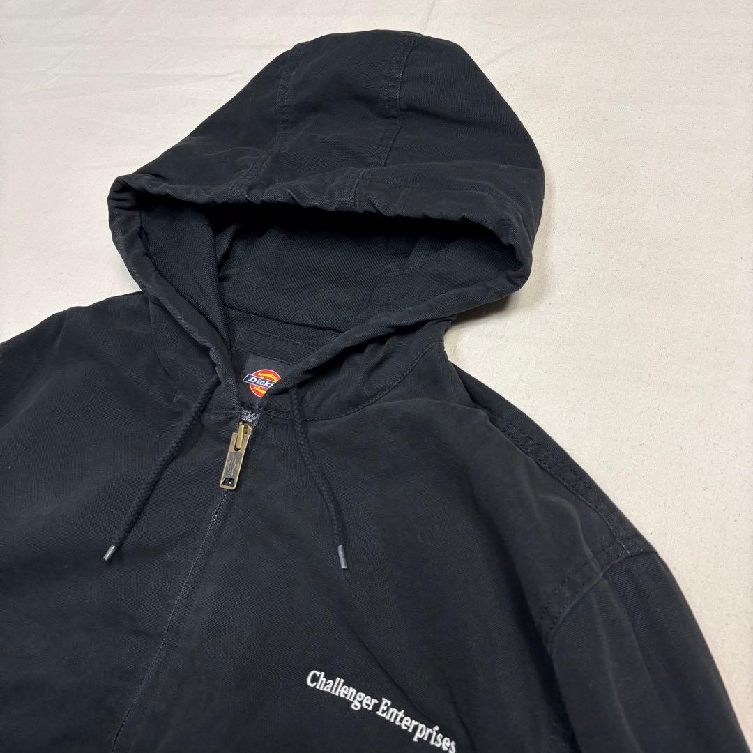 Dickies ダックワークパーカー 企業ロゴ刺繍 ブラック 2XL フルジップ