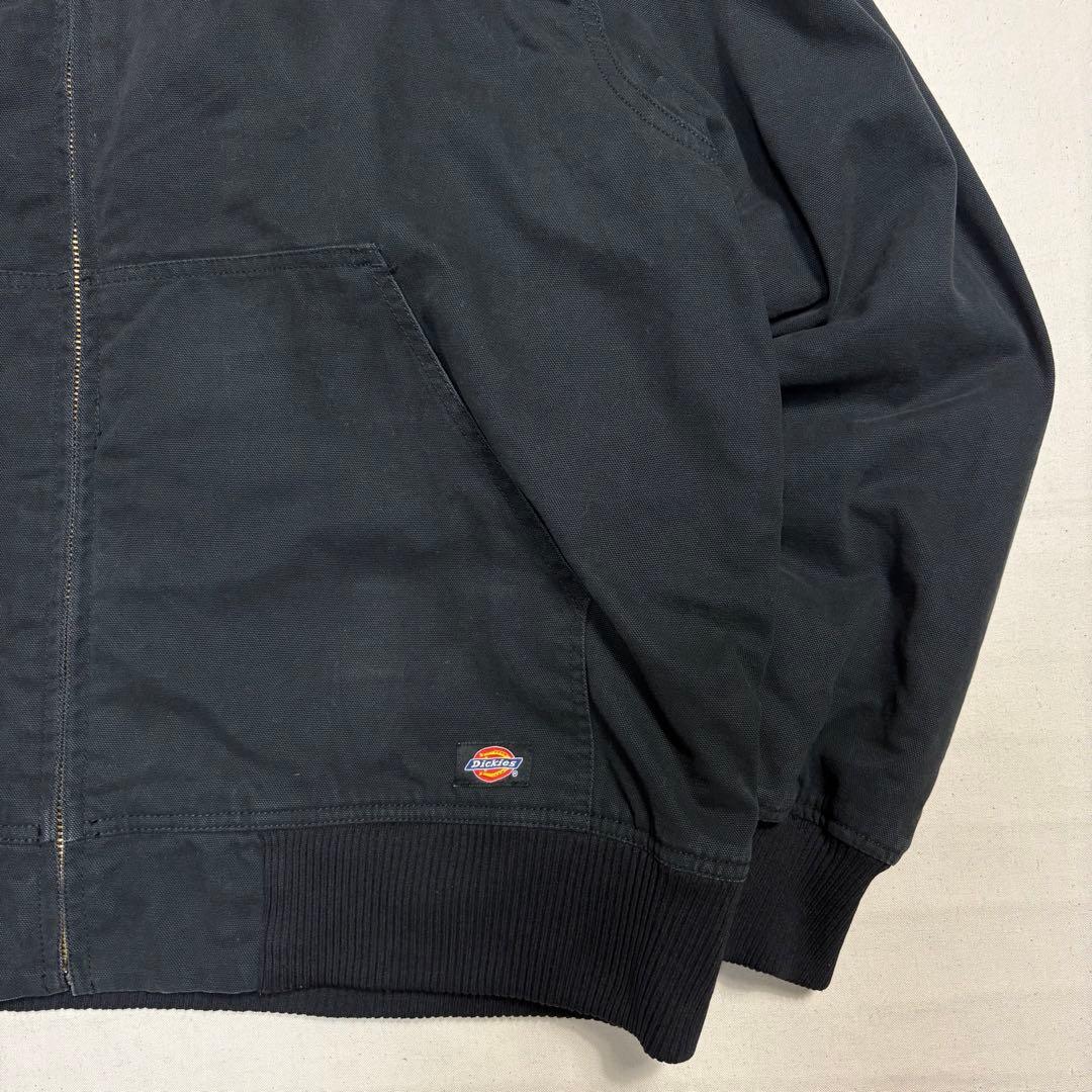 Dickies ダックワークパーカー 企業ロゴ刺繍 ブラック 2XL フルジップ