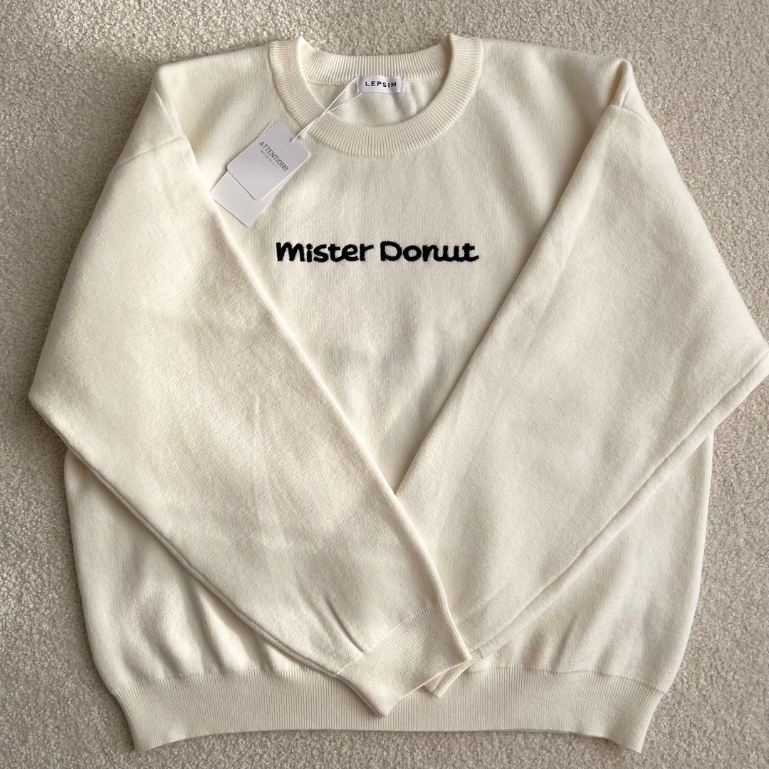 LEPSIM×MisterDonut 12ゲージドーナツプルオーバー アイボリー