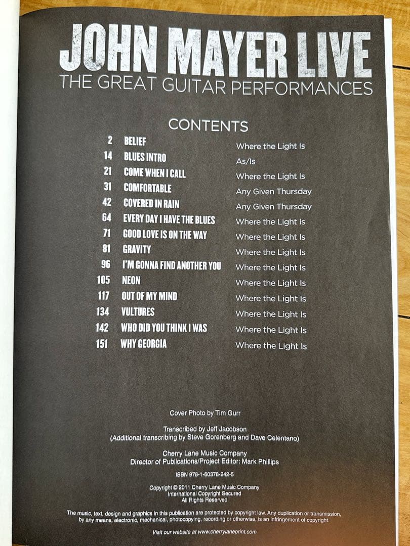 JOHN MAYER LIVE ギター スコア2冊セット