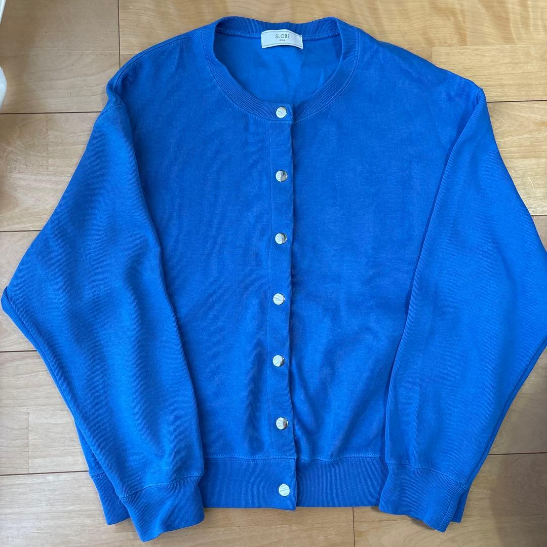 SLOBE IENA ダブルフェイスジャージースナップカーディガン