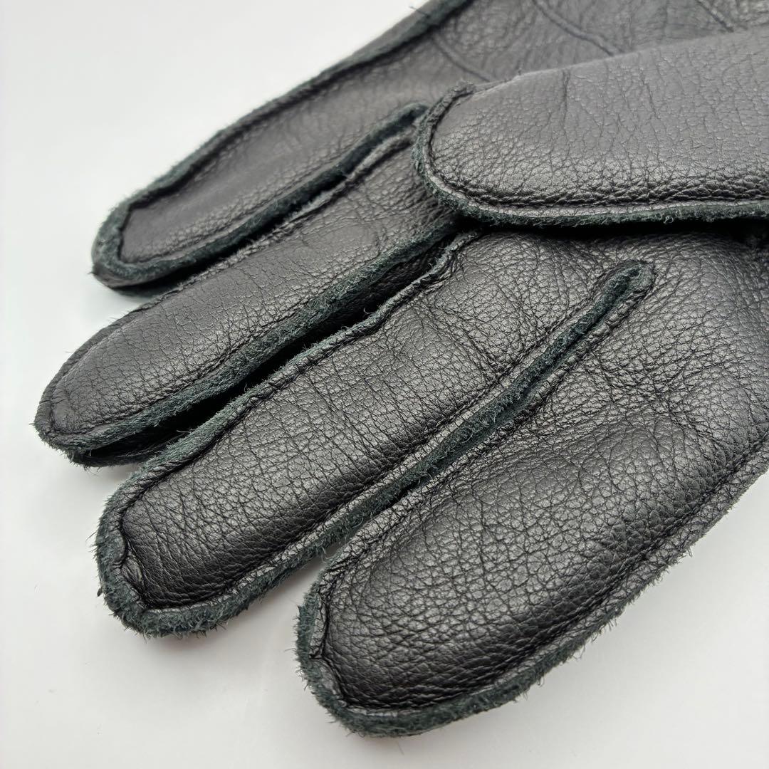 【美品】Barbour ラムレザー手袋 グローブ 羊革 ブラック ファー