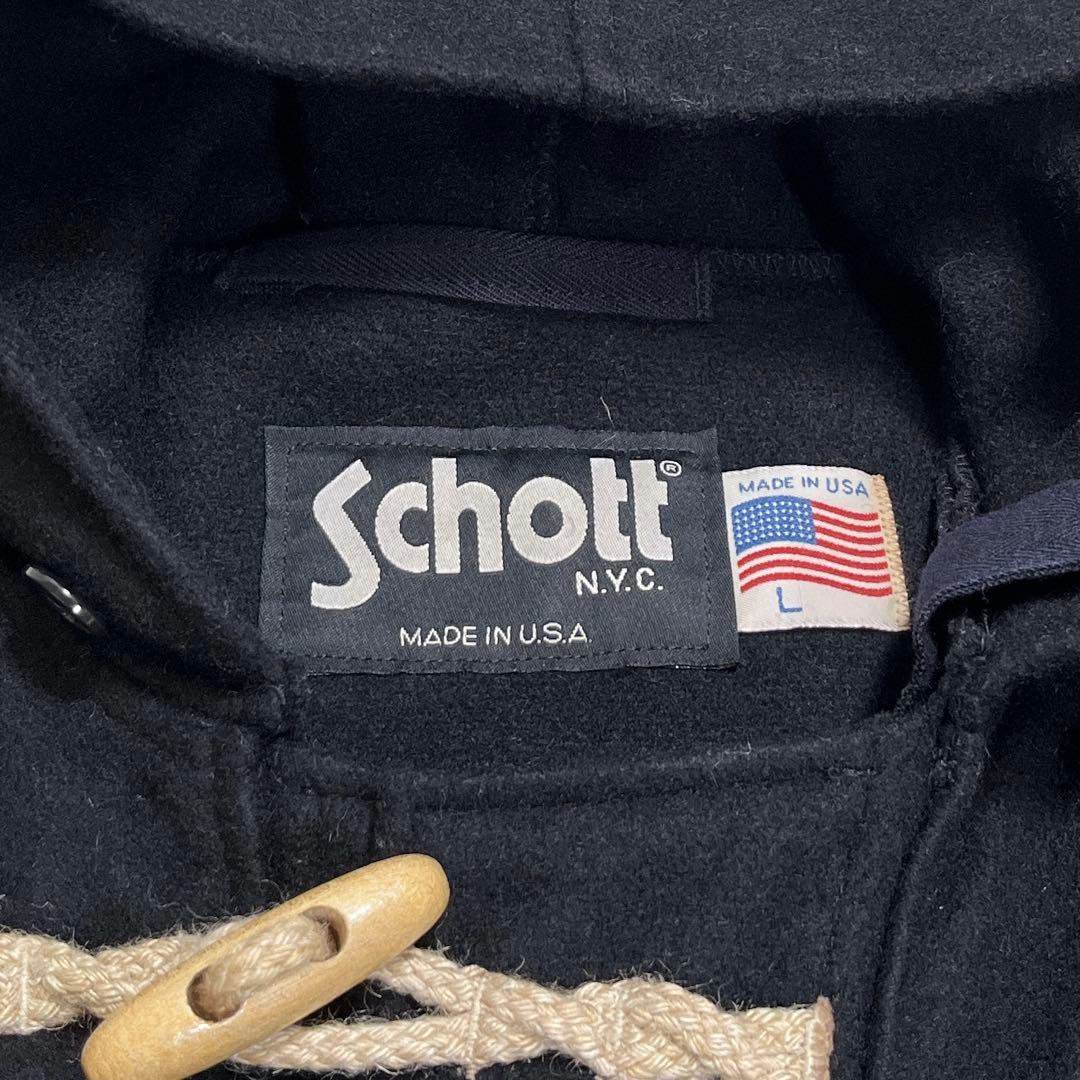【美品】Schott ショット　ダッフルコート　L 米国製　ブラック