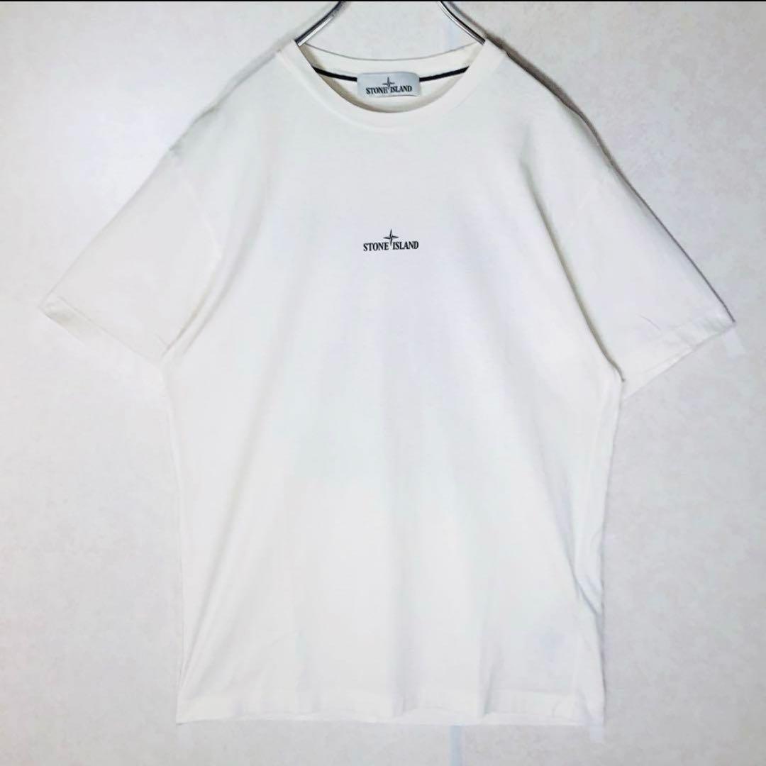 値下げ❗️ストーンアイランド デカロゴ バックロゴ 半袖Tシャツ L 白