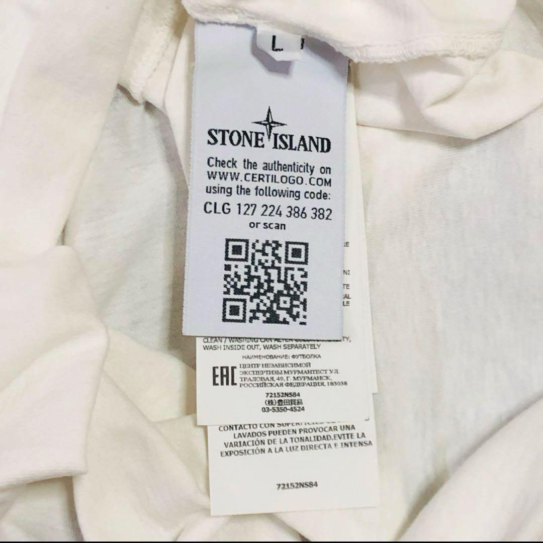値下げ❗️ストーンアイランド デカロゴ バックロゴ 半袖Tシャツ L 白