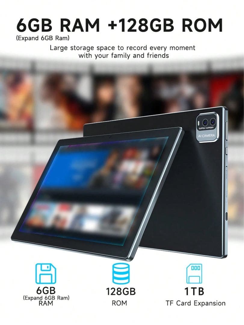 COOPERS Androidタブレット 6GB RAM 128GB ROM
