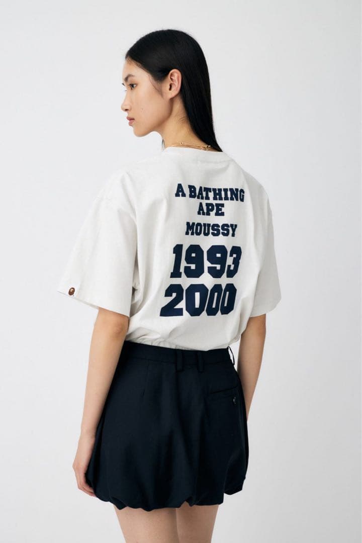 トップス MOUSSY A BATHING APE COLLEGE PATCH TEE