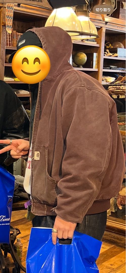 90〜00s USA製 Carhartt アクティブジャケット フェード ボロ